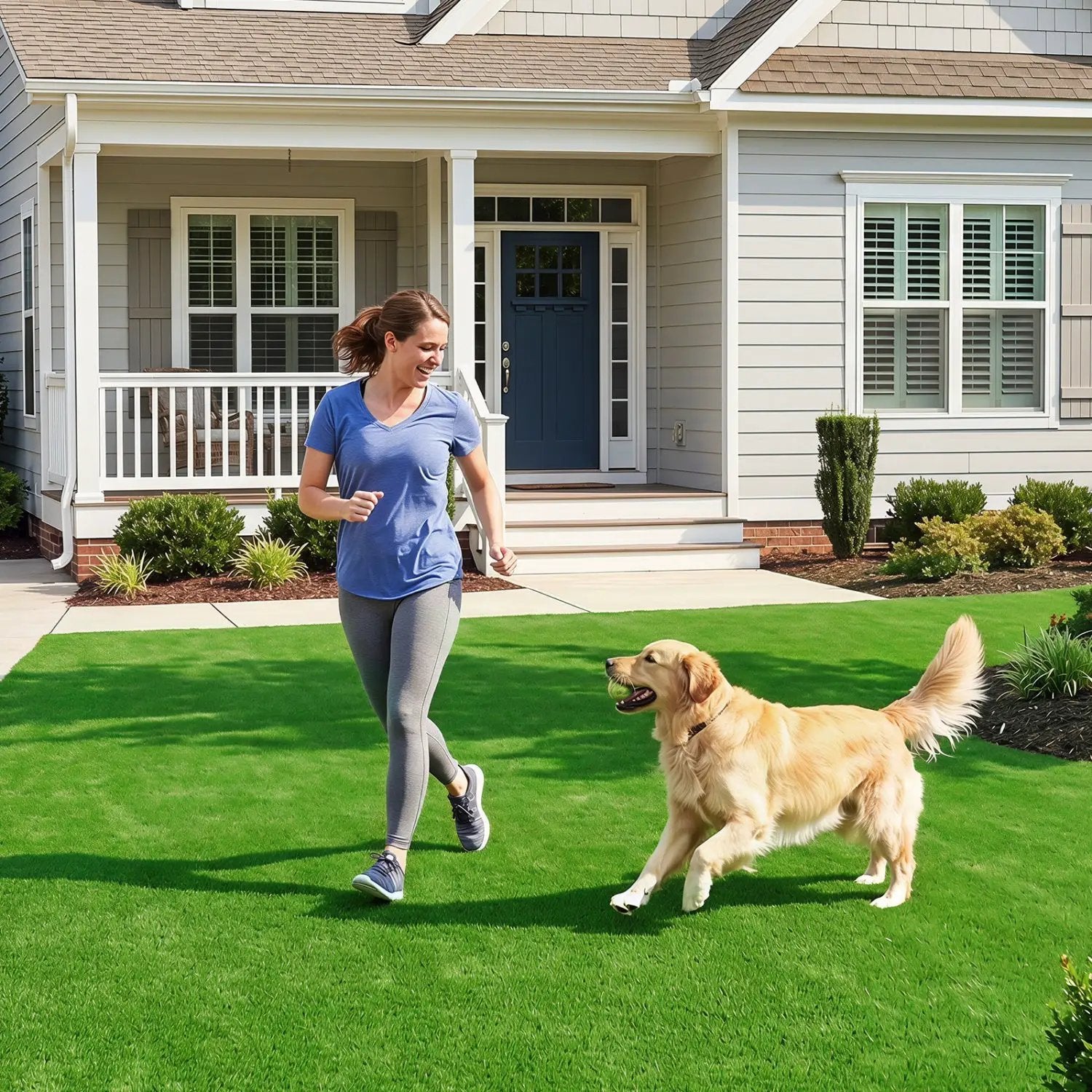 Artificial Turf Rug with 0.3 Inch Pile Height by DirectDeals