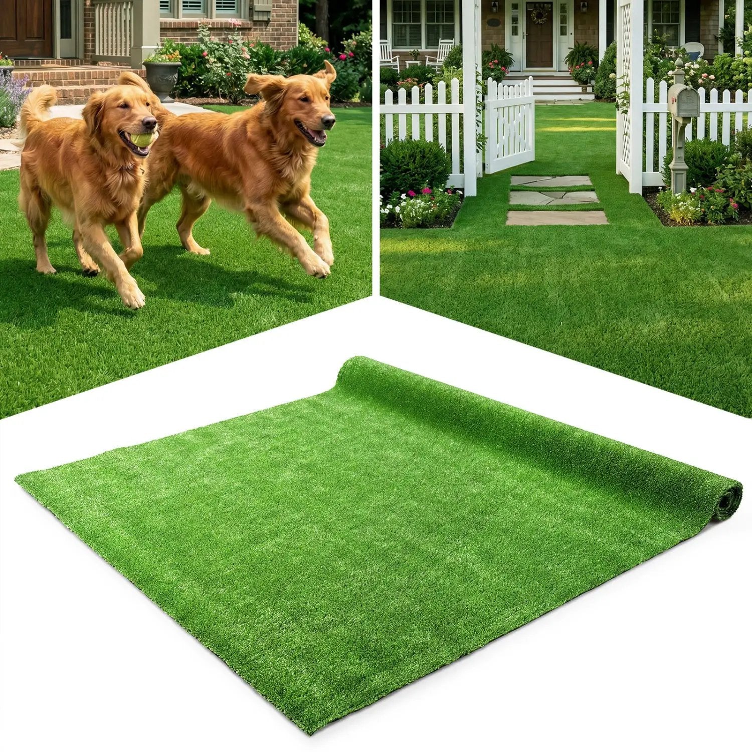 Artificial Turf Rug with 0.3 Inch Pile Height by DirectDeals