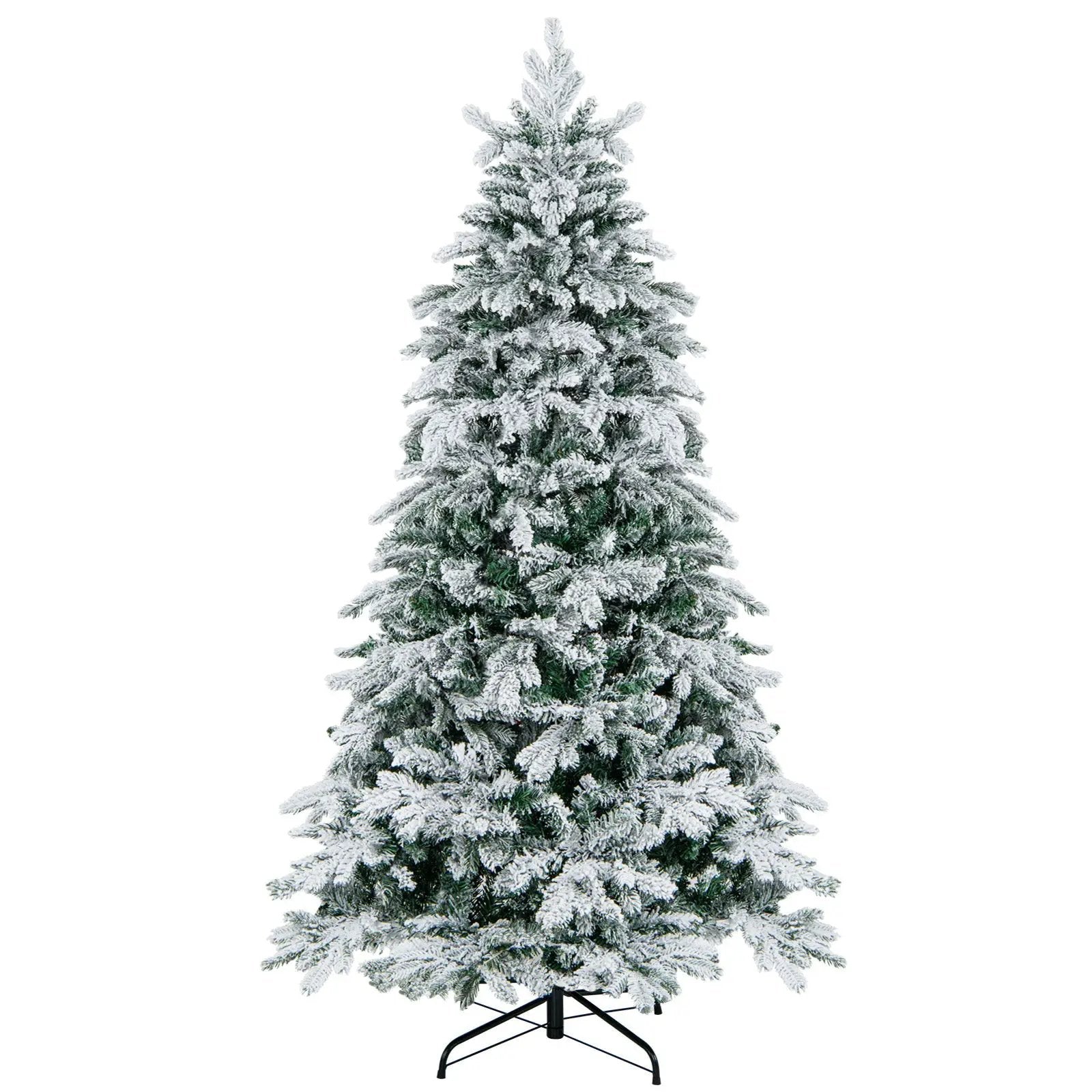4.5/6/7 Feet Flocked Christmas Tree with Warm White LED Lights by DirectDeals