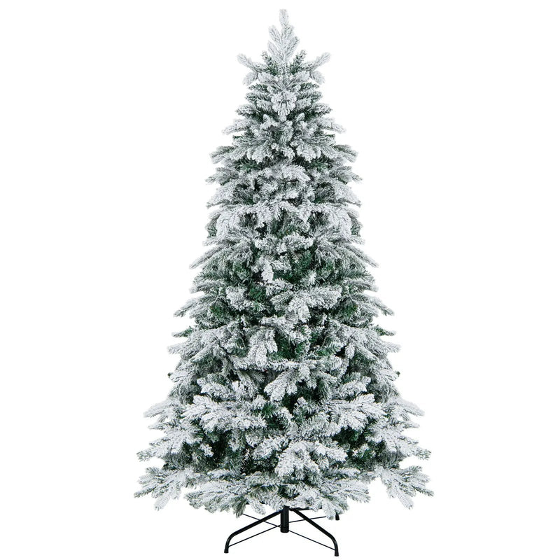 4.5/6/7 Feet Flocked Christmas Tree with Warm White LED Lights by DirectDeals