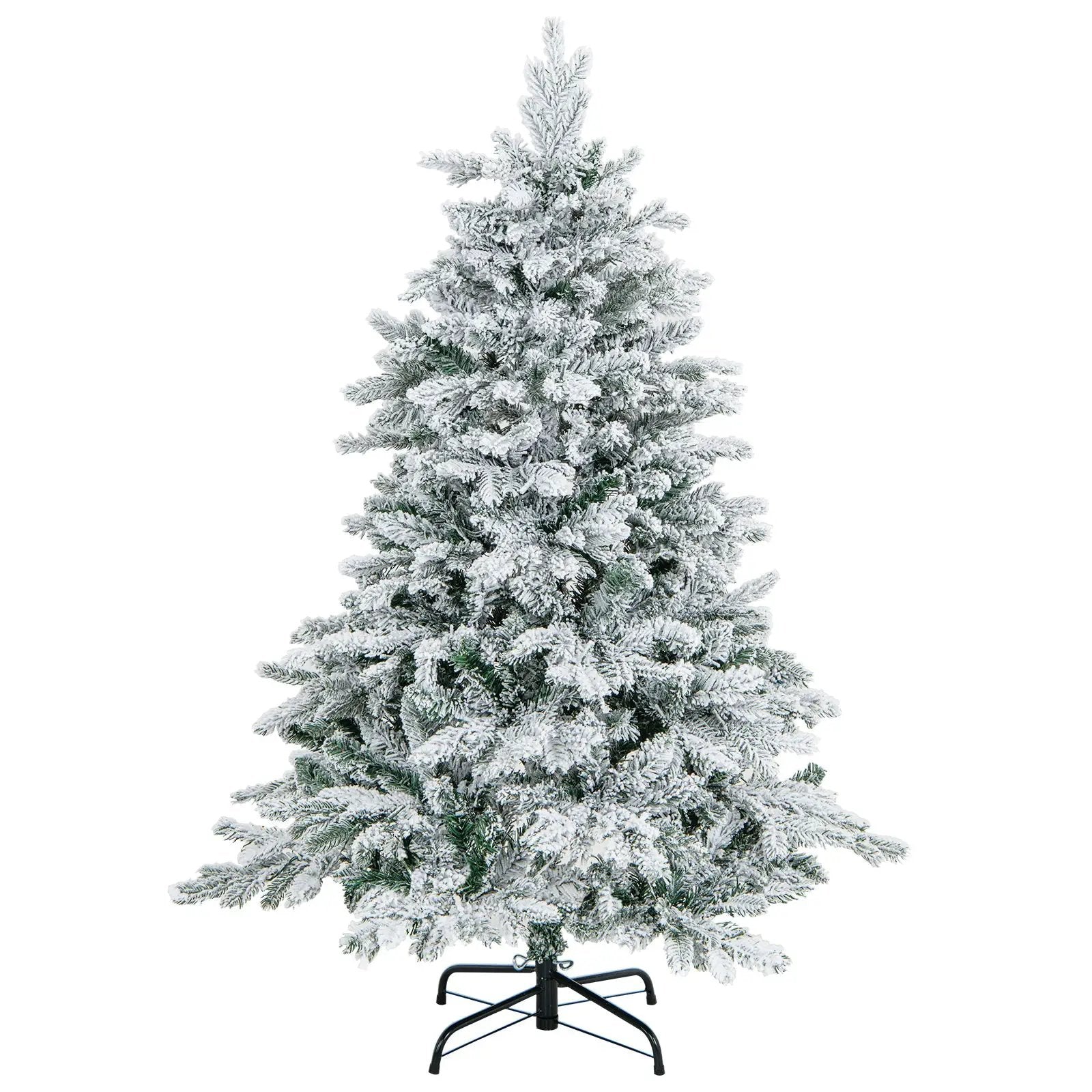 4.5/6/7 Feet Flocked Christmas Tree with Warm White LED Lights by DirectDeals