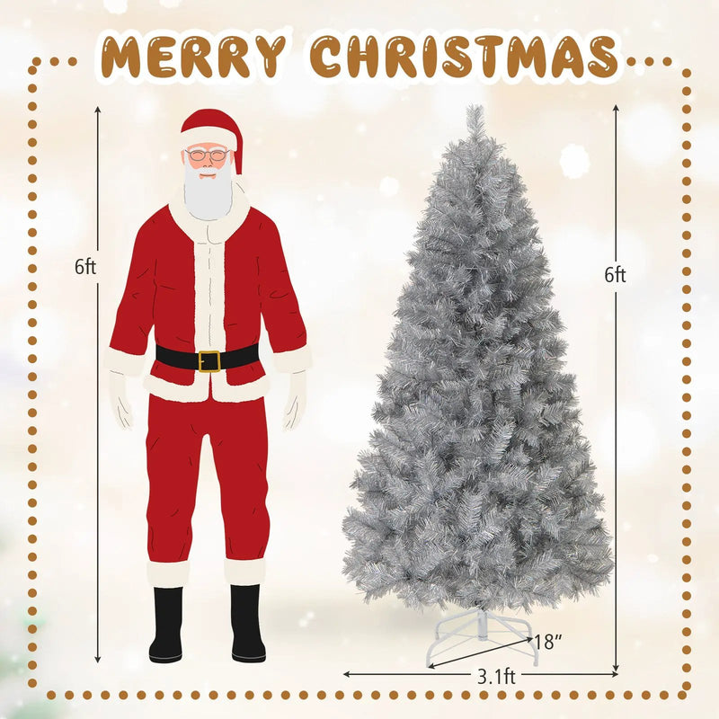 Artificial Xmas Tree with Branch Tips and Warm White LED Lights by DirectDeals