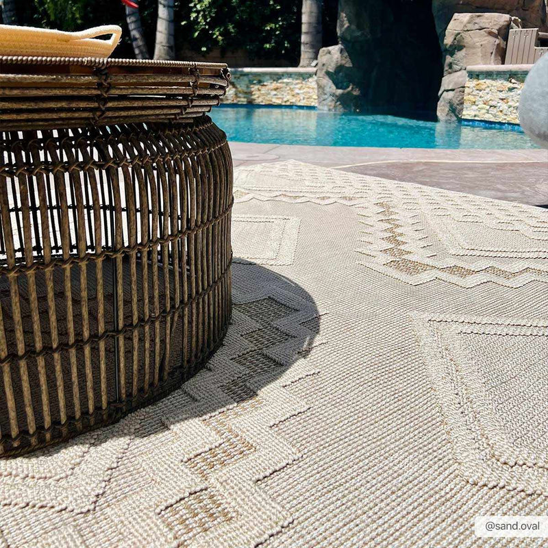 Arwid Bone Outdoor Area Rug - Clearance by Boutique Rugs
