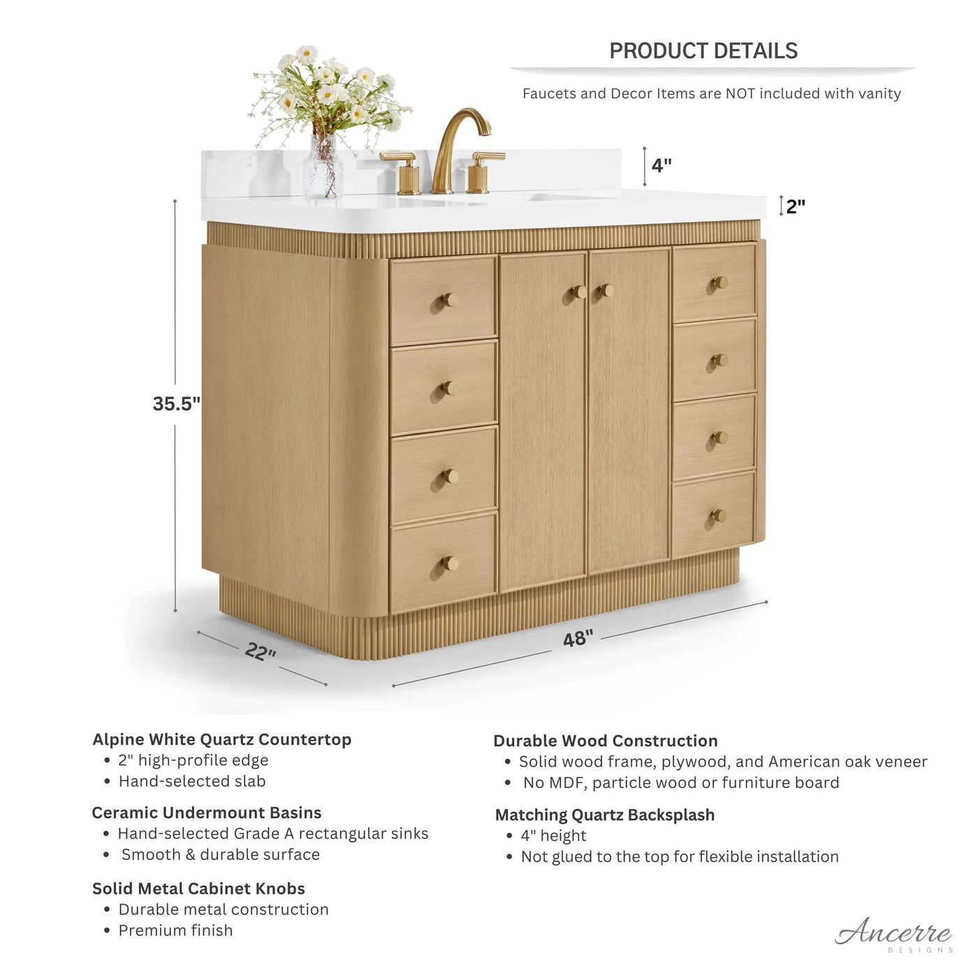 Aston 48" Bath Vanity Set by Ancerre Designs