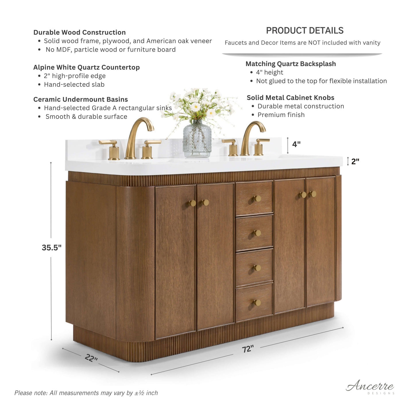 Aston 72" Bath Vanity Set by Ancerre Designs