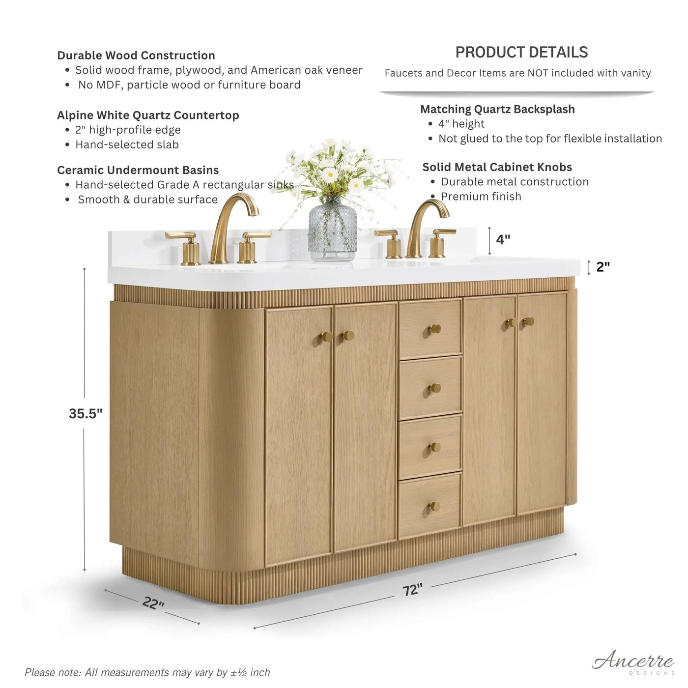 Aston 72" Bath Vanity Set by Ancerre Designs