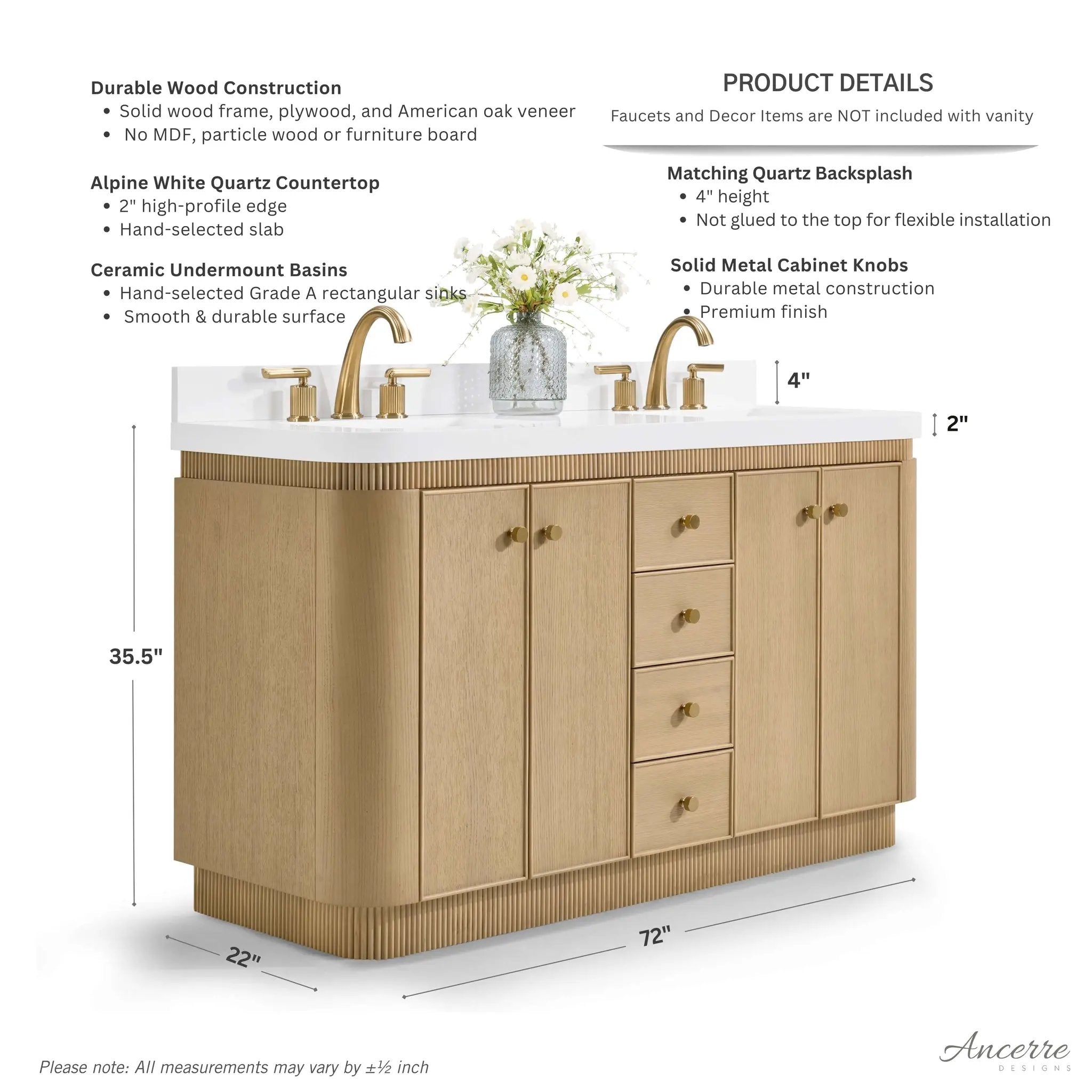 Aston 72" Bath Vanity Set by Ancerre Designs
