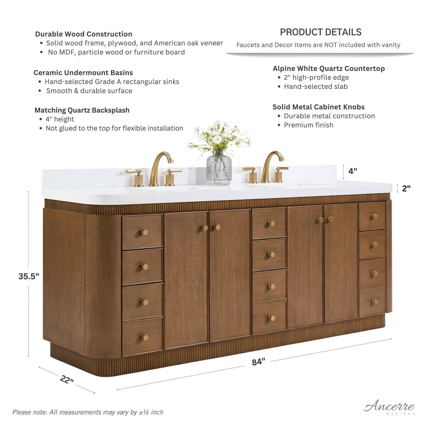 Aston 84" Bath Vanity Set by Ancerre Designs