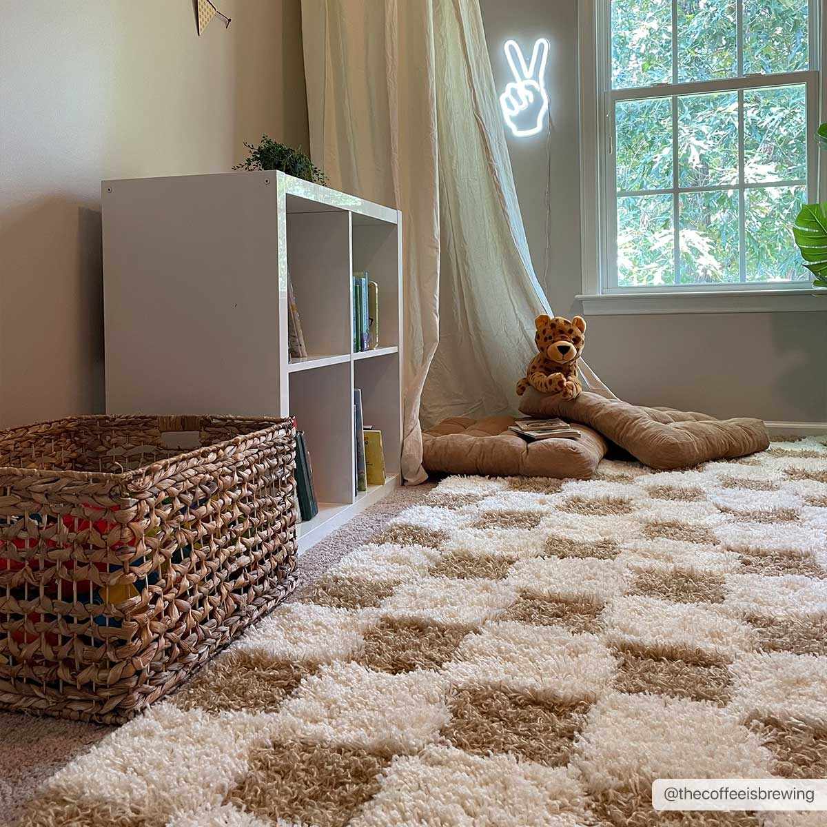 Atira Mustard Checkered Area Rug by Boutique Rugs