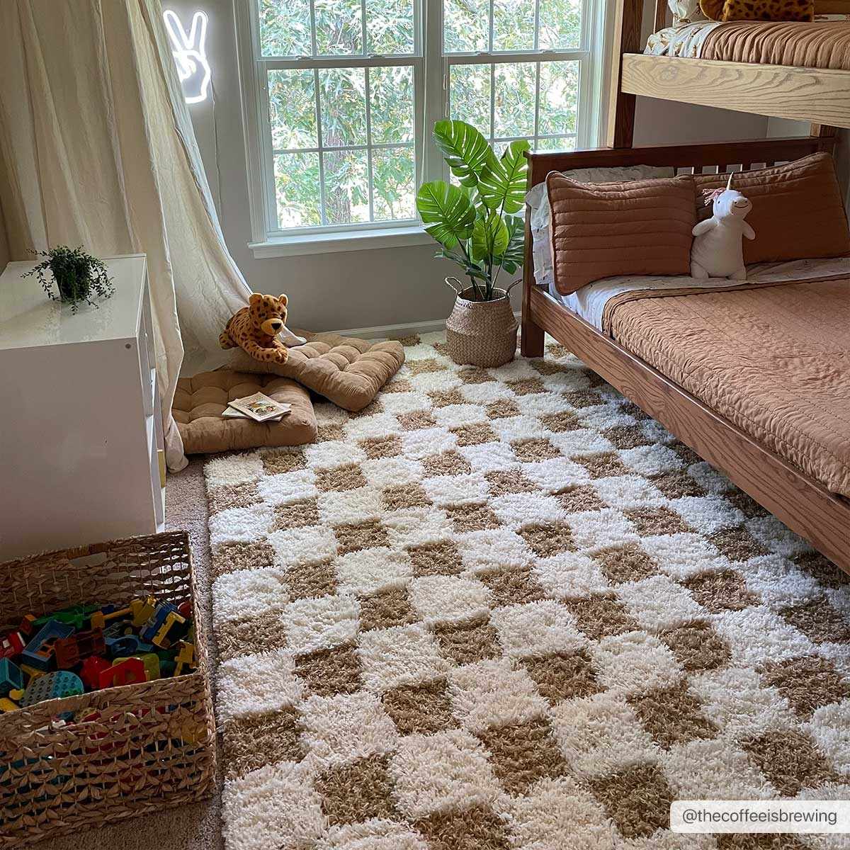 Atira Mustard Checkered Area Rug by Boutique Rugs