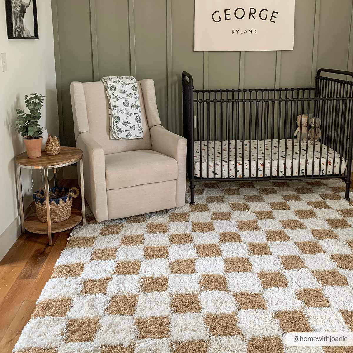 Atira Mustard Checkered Area Rug by Boutique Rugs