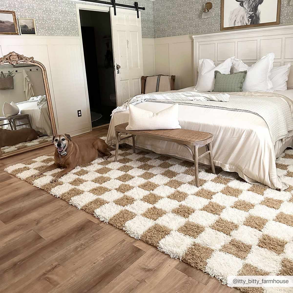Atira Mustard Checkered Area Rug by Boutique Rugs