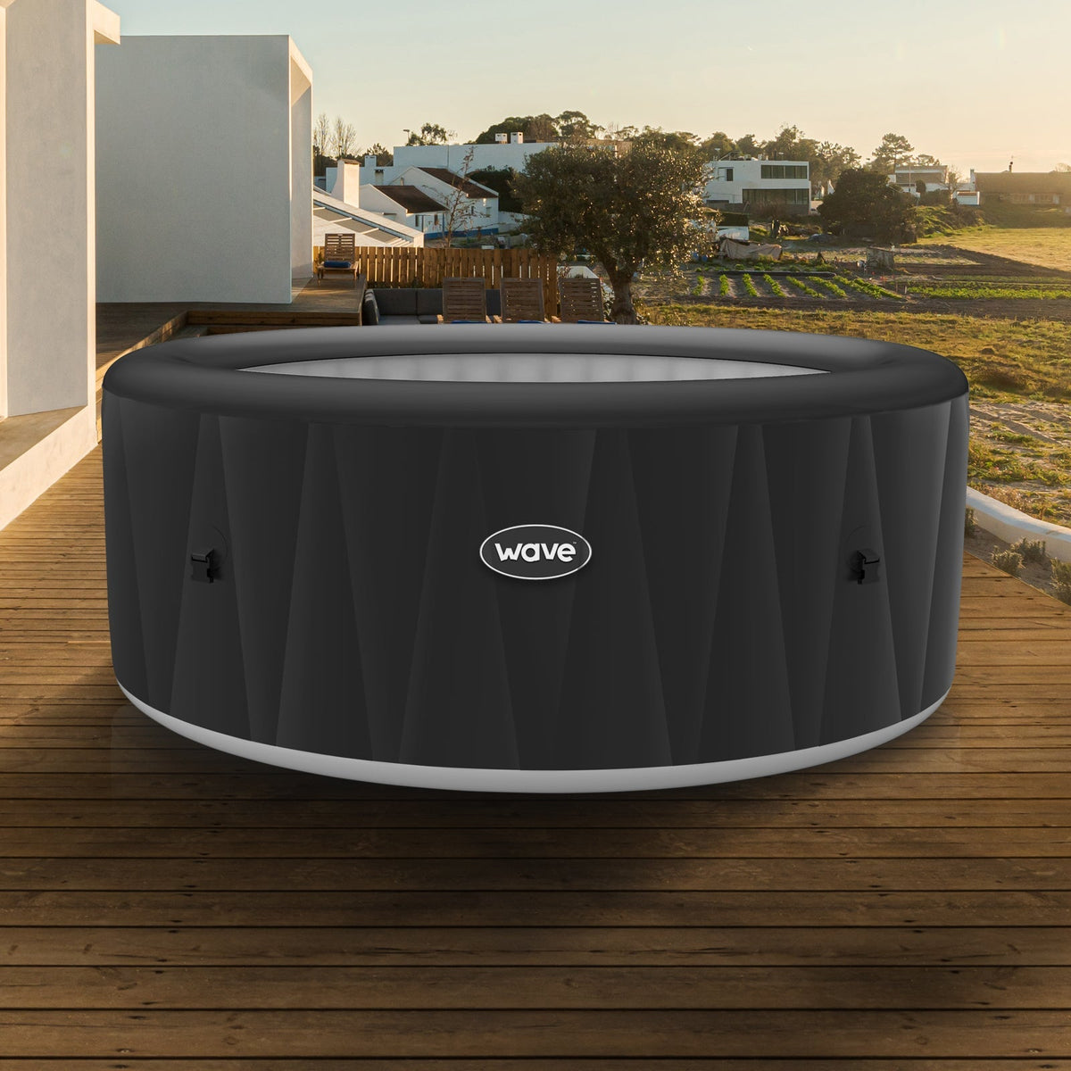 Atlantic | 4/6-Person Inflatable Hot Tub | Round | Integrated Heater, installed in a room