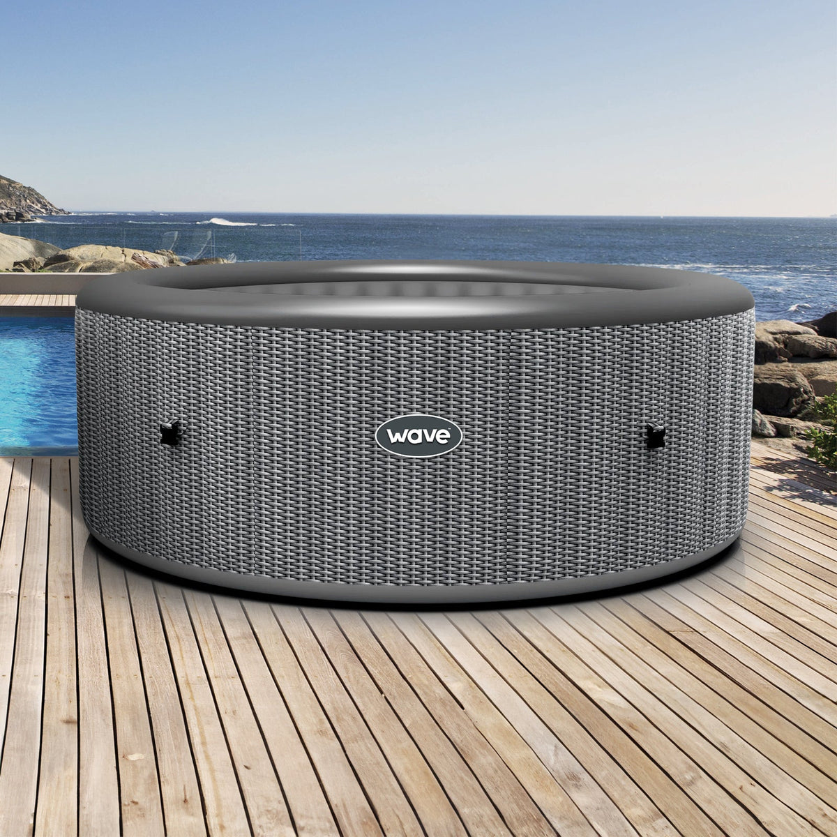 Atlantic | 4/6-Person Inflatable Hot Tub | Round | Integrated Heater, installed in a room