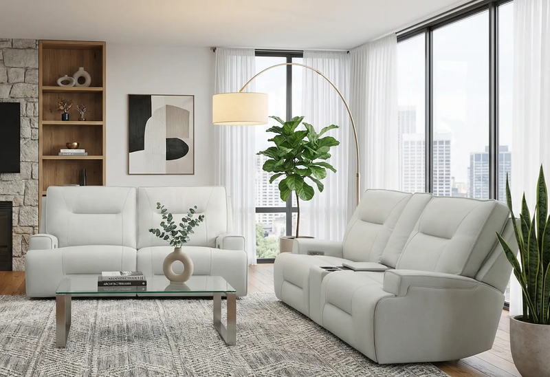 Atlas Fog 2-Piece Power Reclining Sofa Set by Ornate Furniture
