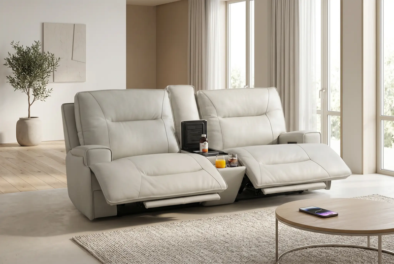 Atlas Fog Zero Gravity Power Reclining Sofa w/ Fridge by Ornate Furniture