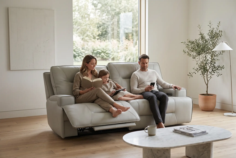 Atlas Fog 2-Piece Power Reclining Sofa Set by Ornate Furniture