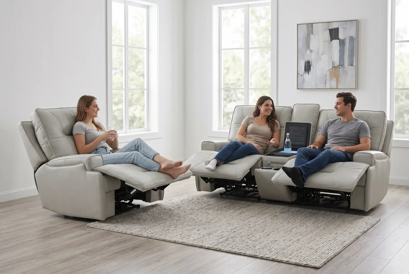 Atlas Fog 3-Piece Power Reclining Living Room Set by Ornate Furniture