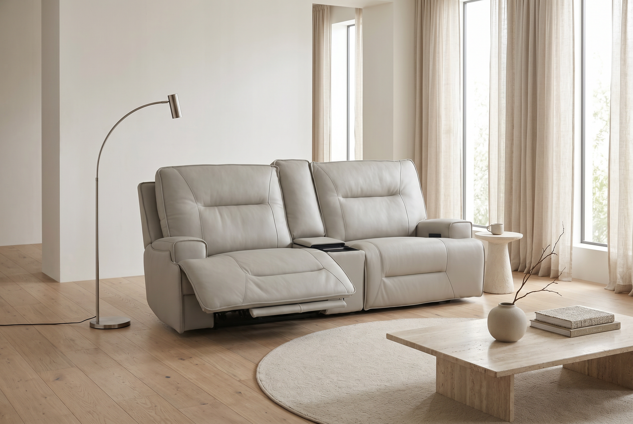Atlas Fog 3-Piece Power Reclining Living Room Set by Ornate Furniture