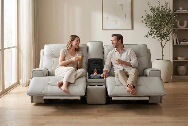 Atlas Fog 2-Piece Power Reclining Sofa Set by Ornate Furniture