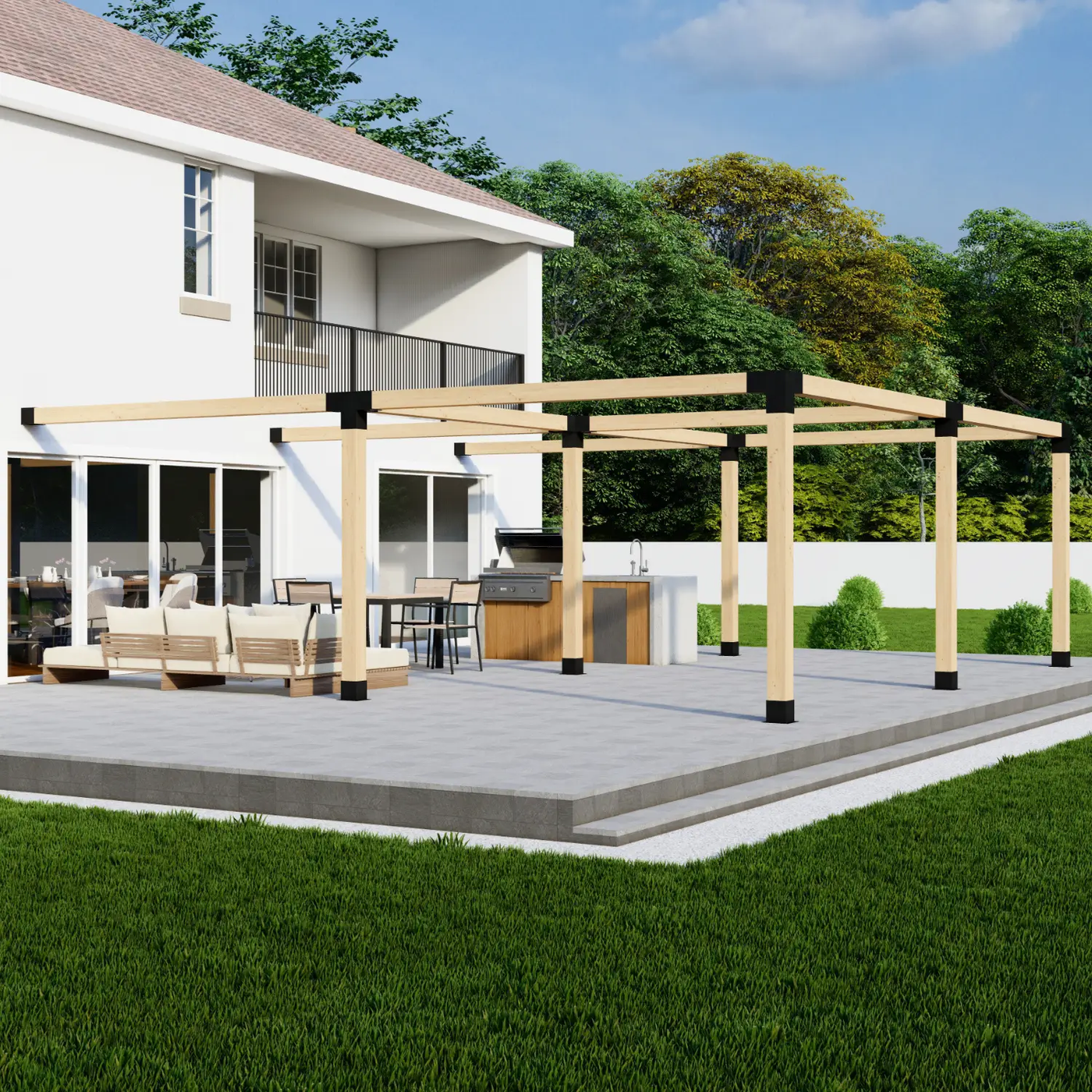 DIY Pergola Bracket Kit for an Attached Pergola Frame - Any Size Up to 24' x 24' by Zen Pergolas