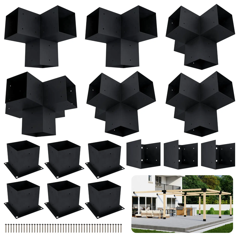 DIY Pergola Bracket Kit for an Attached Pergola Frame - Any Size Up to 24' x 24' by Zen Pergolas