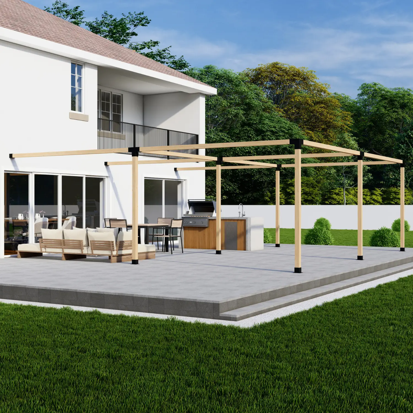 DIY Pergola Bracket Kit for an Attached Pergola Frame - Any Size Up to 24' x 24' by Zen Pergolas
