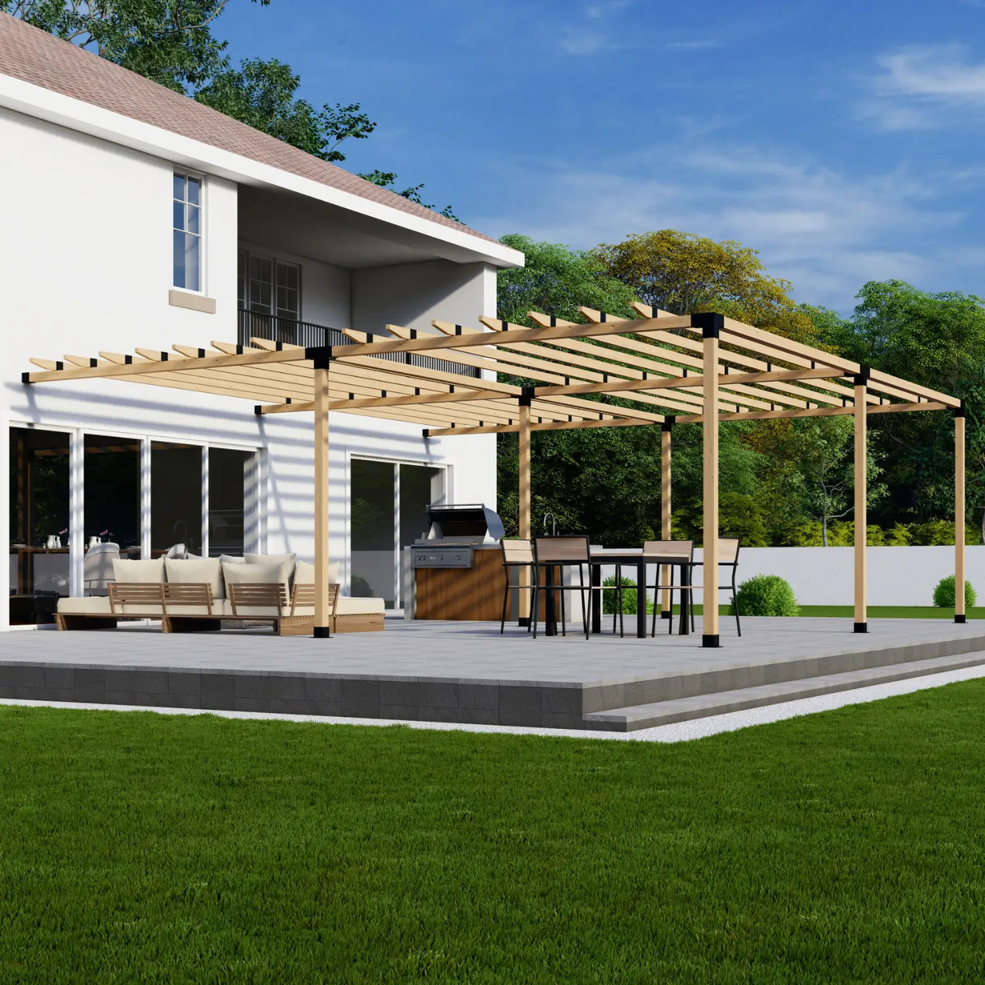 DIY Pergola Bracket Kit for an Attached Pergola With Roof Rafters - Any Size Up to 24' x 24' by Zen Pergolas
