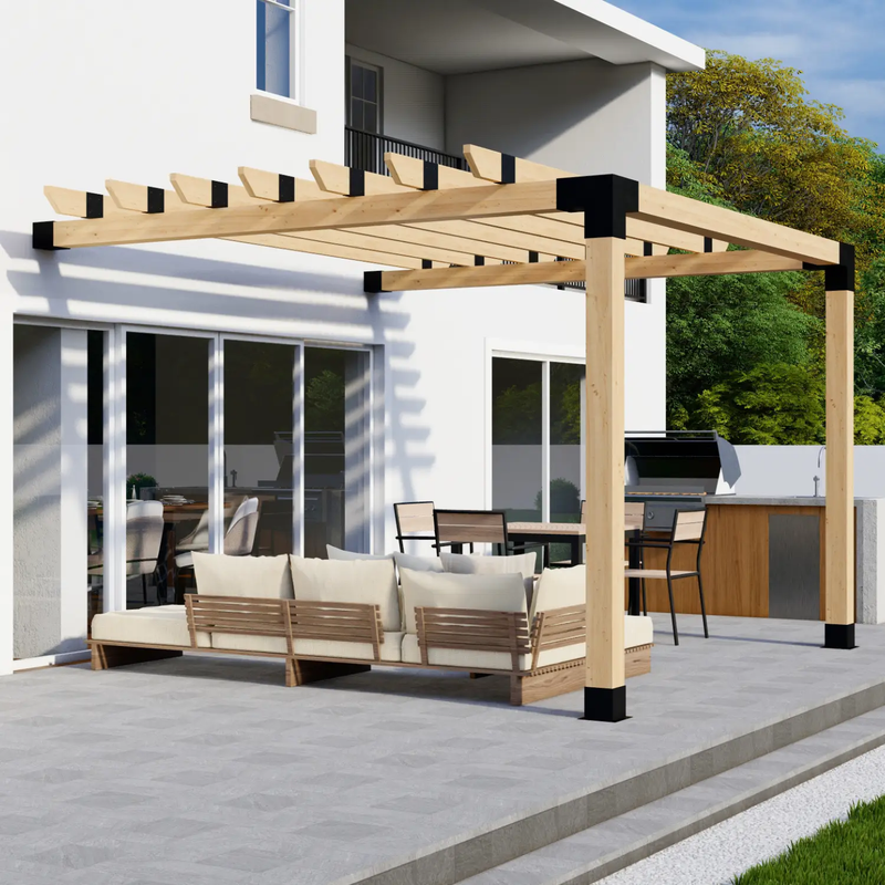 DIY Pergola Bracket Kit for an Attached Pergola With Roof Rafters - Any Size Up to 12' x 12' by Zen Pergolas