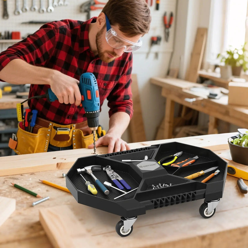 Automotive Rolling Tool Creeper with 4 Swivel Casters and 30 lbs Weight Capacity-Black by DirectDeals