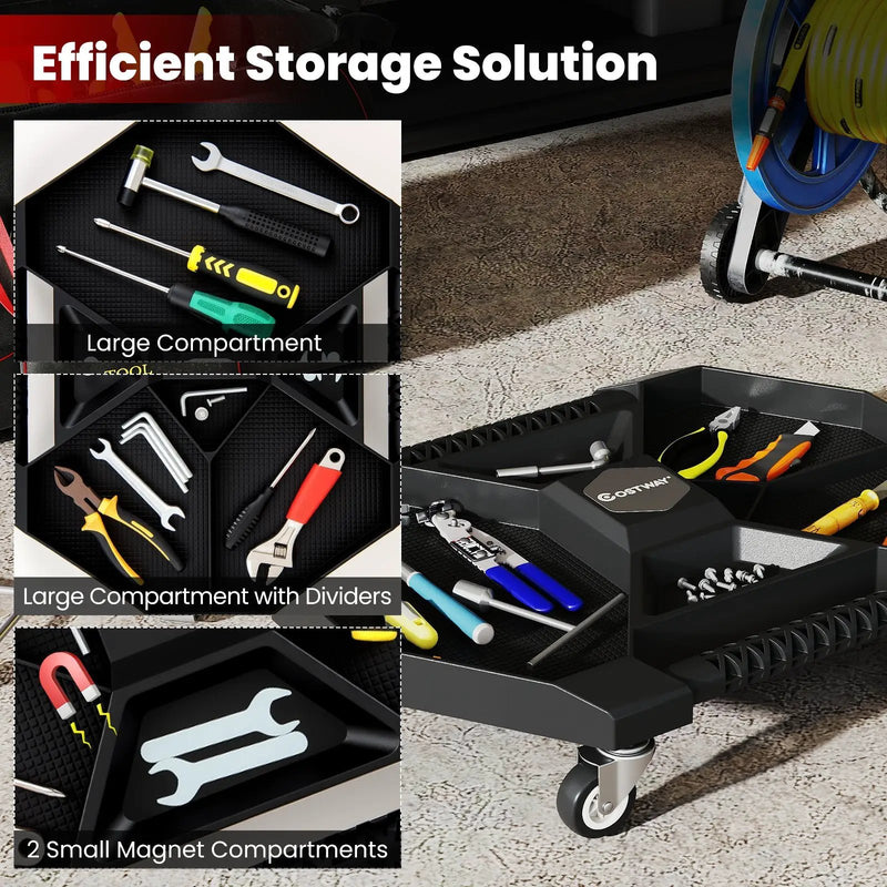 Automotive Rolling Tool Creeper with 4 Swivel Casters and 30 lbs Weight Capacity-Black by DirectDeals