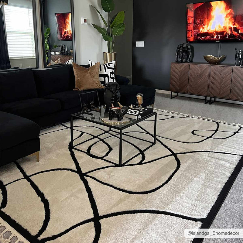 Azana Black & White Area Rug by Hauteloom