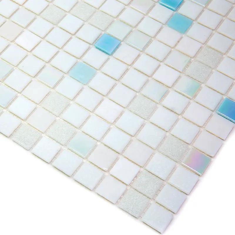 Cotton White 12x12 Glossy Glass Uniform Square Mosaic Tile (20 pack, 20 sq ft/case) by Apollo Tile