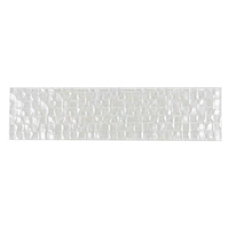 Pearl White 3x12 Textured Glossy Subway Glass Tile (20 pack, 5 sq ft/case) by Apollo Tile