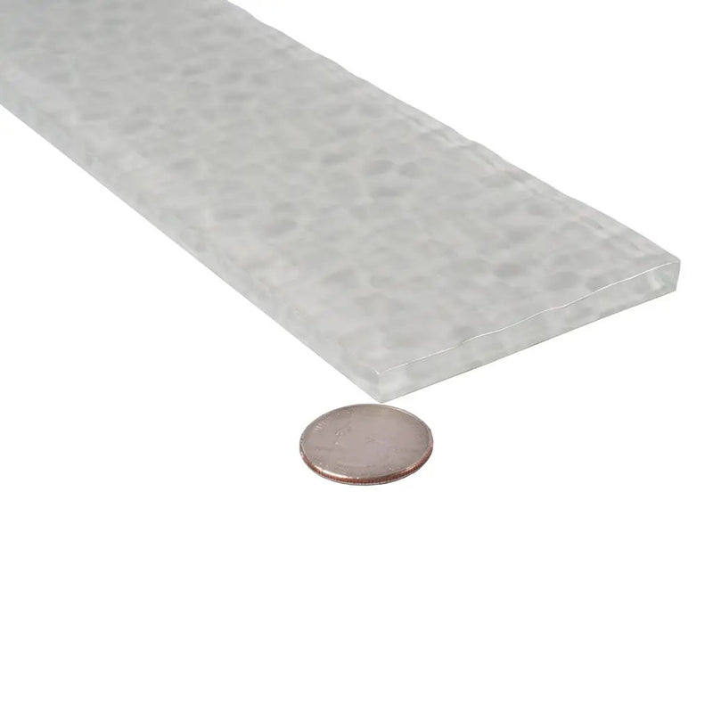 Pearl White 3x12 Textured Glossy Subway Glass Tile (20 pack, 5 sq ft/case) by Apollo Tile