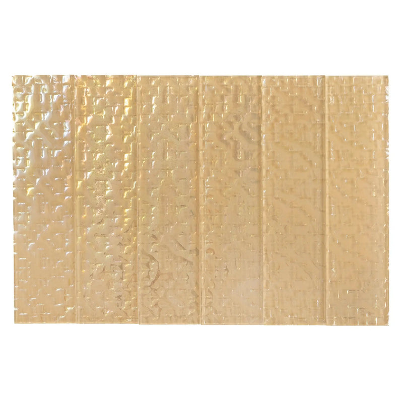 Champagne Gold 3x12 Glossy Brick Glass Subway Tile (20 pack, 5 sq ft/case) by Apollo Tile
