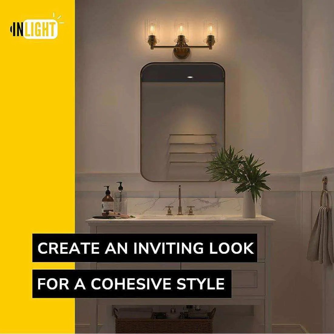 GETINLIGHT Inlight 20 Wide 3 Light Gold Bathroom Vanity Light by Selzalot
