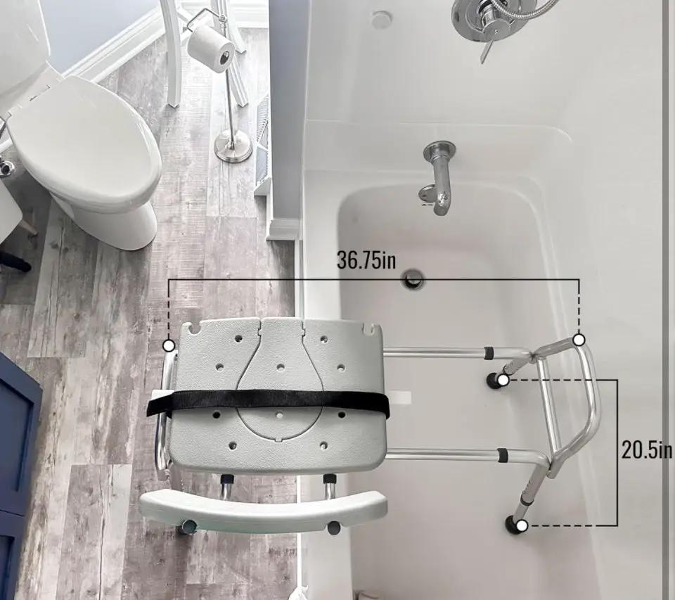 DMI Tub Transfer Bench and Shower Chair with Non Slip Aluminum Body, FSA Eligible, Adjustable Seat Height and Cut Out Access, Holds Weight up to 400 L by Selzalot