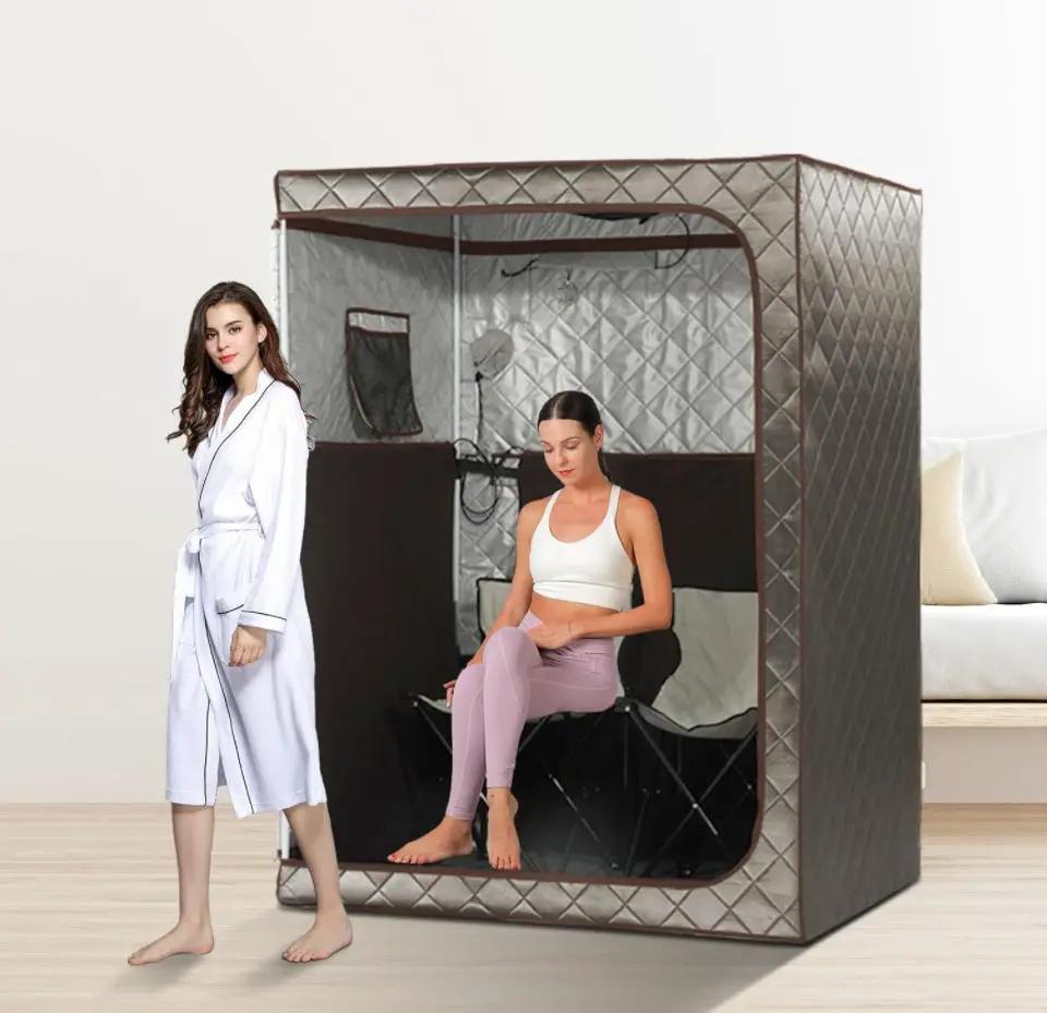TaTalife Portable 1-2 Person Infrared Saunas for Home, Full Spectrum Infrared Sauna, Full Size Large Space Spa, 2 Portable Upgrade Chair, Oversize Full Body Home Sauna Spa for Relaxation & Detox by Selzalot