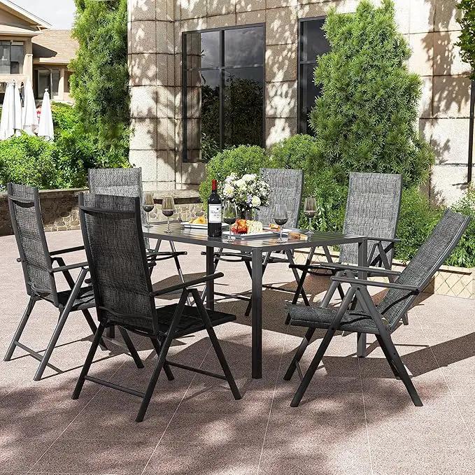 UDPATIO Patio Folding Dining Chairs Set of 2, Folding Lawn Chairs for Adults with Padded All Weather Breathable Textilene, Dark Gray by GreenHaven Gardens