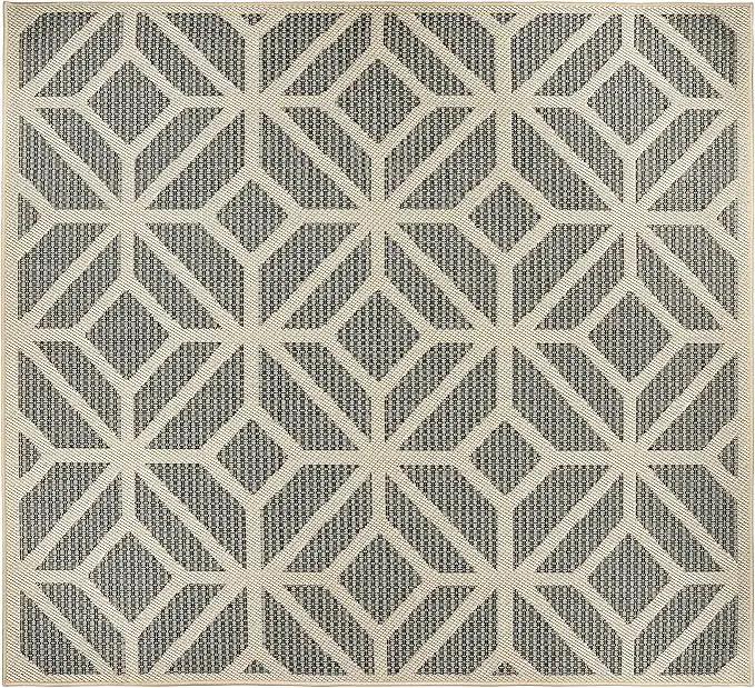 Rugshop Contemporary Geometric Indoor/Outdoor Square Rug 6' 6" Blue by GreenHaven Gardens