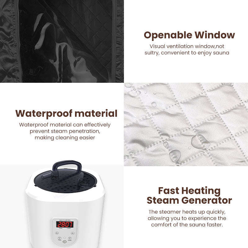 Blisspod | Portable | Personal Full Body 60 Min Rapid Steam Sauna | Pentagonal | Grey | Powerful 1600 Watts | 3.6L Stronger Steamer | 90X90X190cm, photo 5 of 12