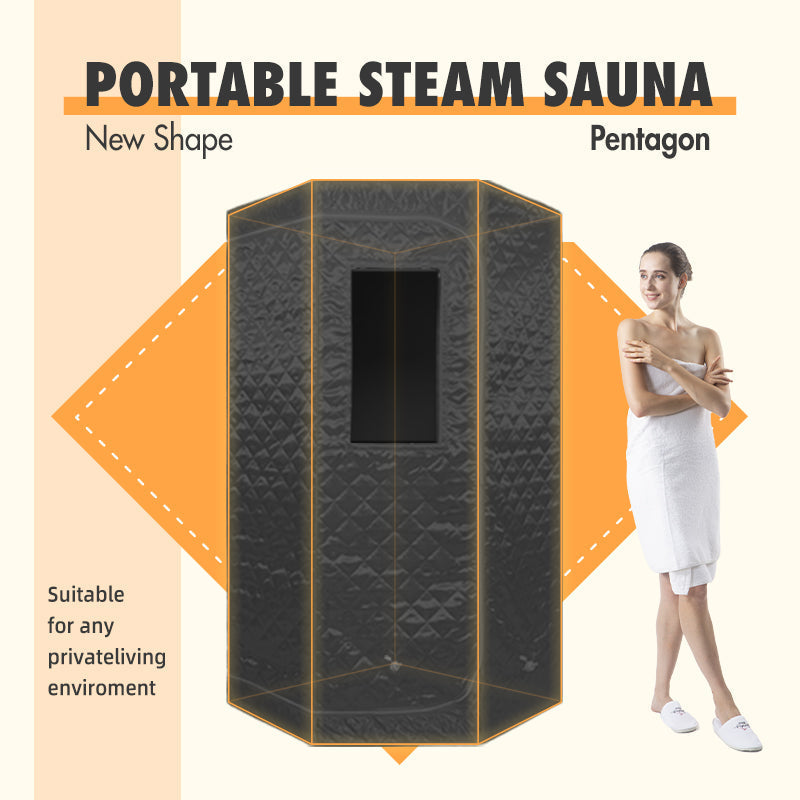 Blisspod | Portable | Personal Full Body 60 Min Rapid Steam Sauna | Pentagonal | Grey | Powerful 1600 Watts | 3.6L Stronger Steamer | 90X90X190cm, photo 6 of 12