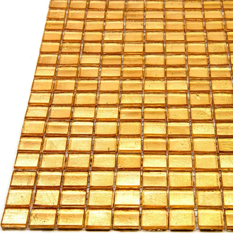 Gold Yellow 12x12 Glossy Uniform Square Glass Mosaic Tile (20 pack, 18.69 sq ft/case) by Apollo Tile