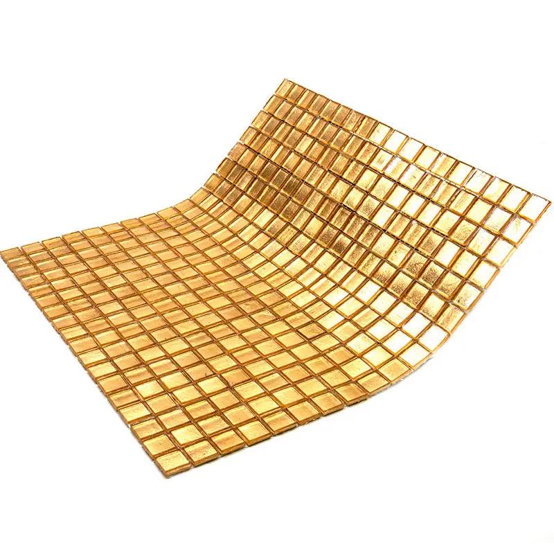 Gold Yellow 12x12 Glossy Uniform Square Glass Mosaic Tile (20 pack, 18.69 sq ft/case) by Apollo Tile