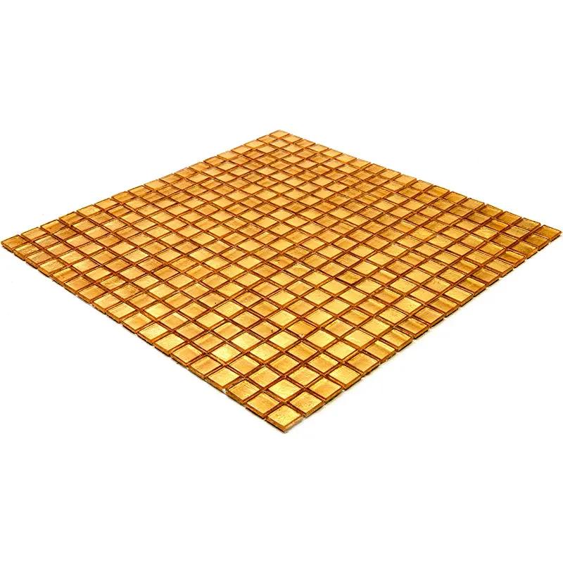 Gold Yellow 12x12 Glossy Uniform Square Glass Mosaic Tile (20 pack, 18.69 sq ft/case) by Apollo Tile