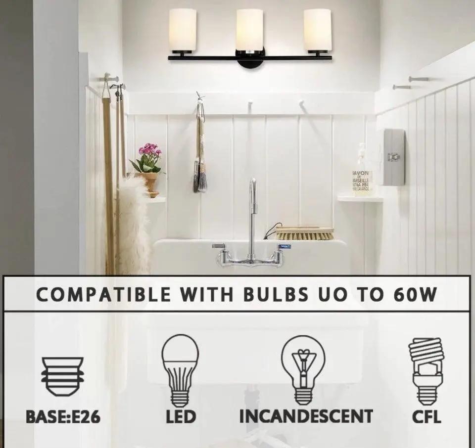 PUUPA 3 Light Bathroom Vanity Light, Modern Interior Black Farmhouse Industrial by Selzalot