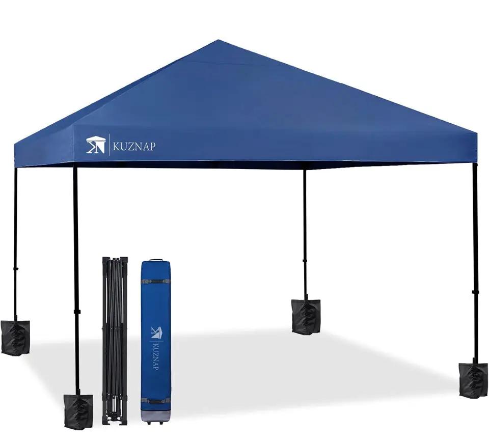 Open Box KUZNAP 12'x12' Pop up Canopy Tent Patented EZ Set up Instant Outdoor Canopy with Wheeled Carry Bag Bonus 4 Weight Sandbags, 8 Stakes and 4 Ro by Selzalot