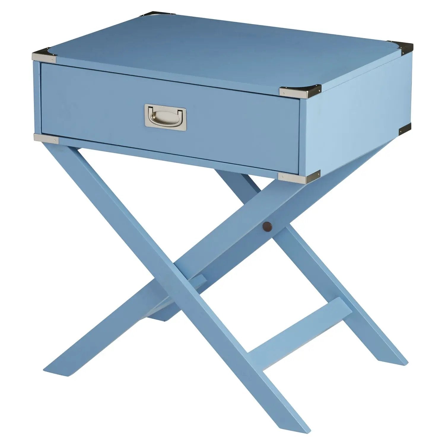 Modern 1-Drawer Bedroom Nightstand End Table in Blue Finish by HomePacific