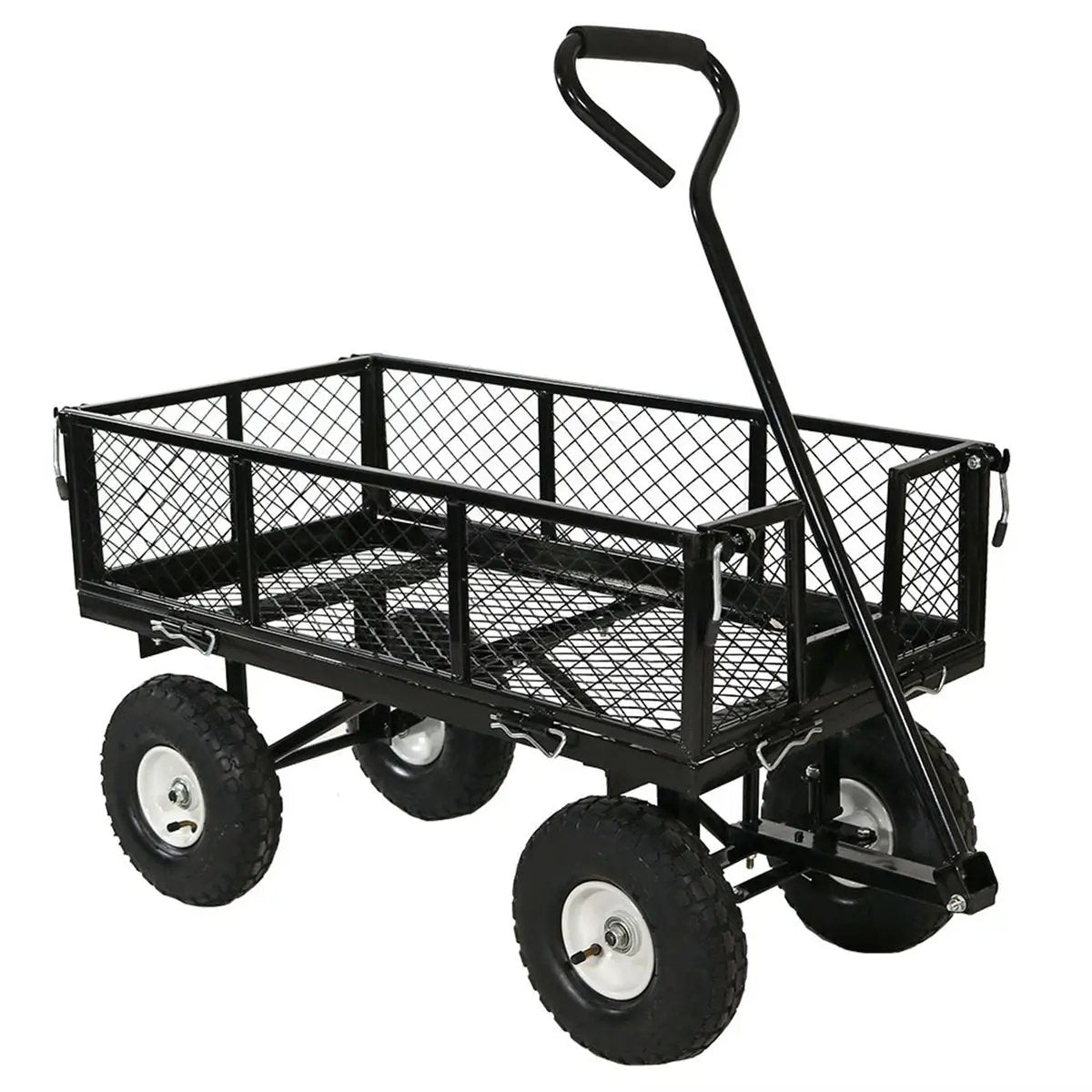 Heavy Duty Black Wheelbarrow Steel Log Garden Cart by HomePacific